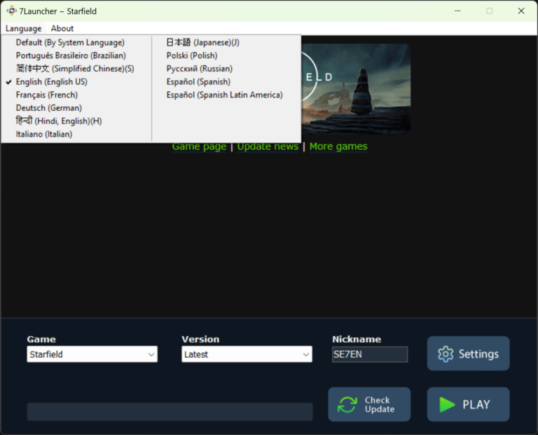 Multilingual interface