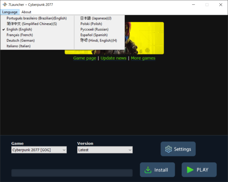 Multilingualism of the Launcher