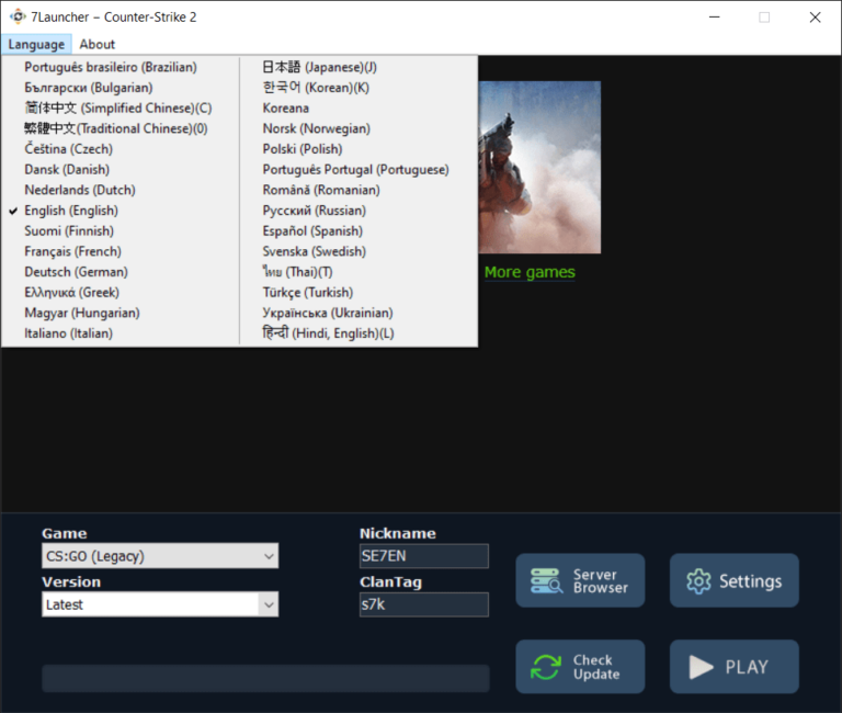 Multilingualism of the Launcher