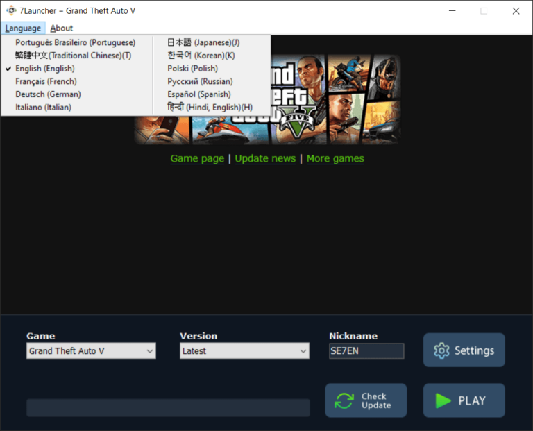 Multilingualism of the Launcher